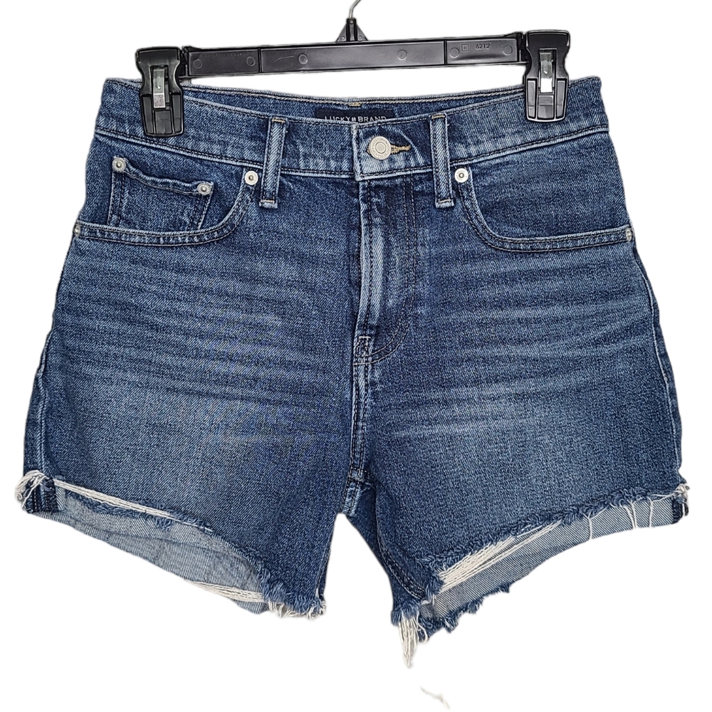 Lucky Brand Relaxed Short Denim Jean Shorts Cutoff Distressed Size 0/25